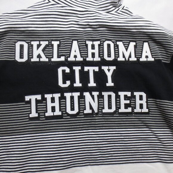 OKC THUNDER sweatshirt CREAM black RARE striped UNK hoodie SIZE L - Picture 11 of 13